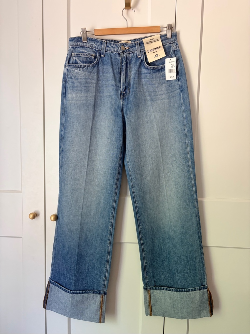 L'AGENCE Miley Ultra High Rise Wide Leg Light Blue Color Caruso | 28